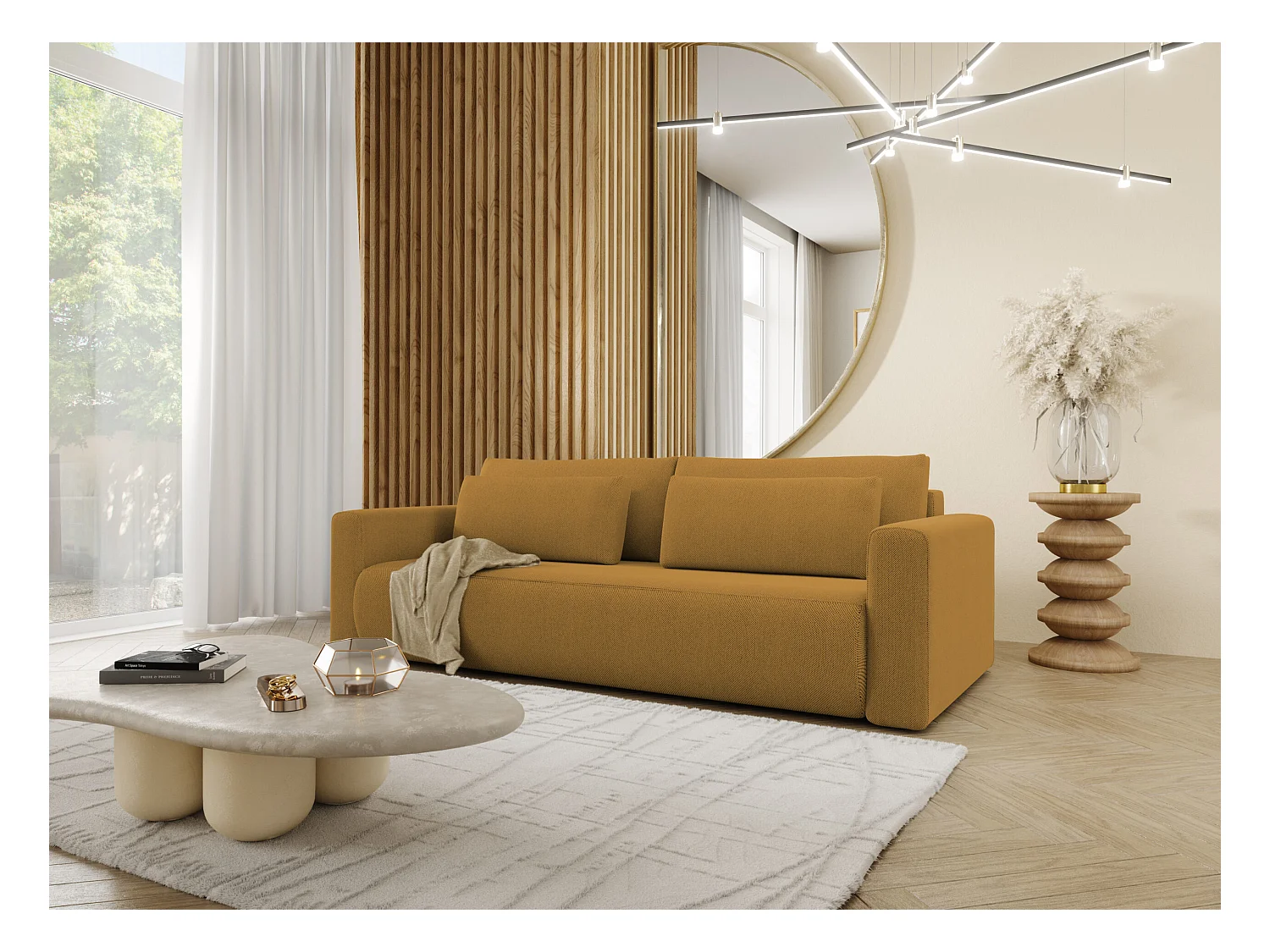 Canapé convertible 4 places WELLY Beige