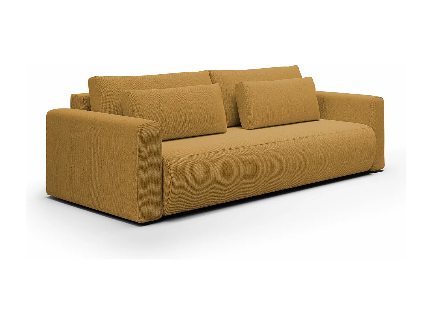 Schlafsofa 4-Sitzer WELLY Beige mit Stauraum und Hydrophobem Stoff