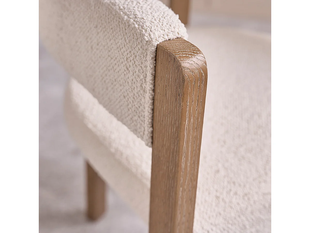 Lot de 2 chaises en bois de chêne et bouclette