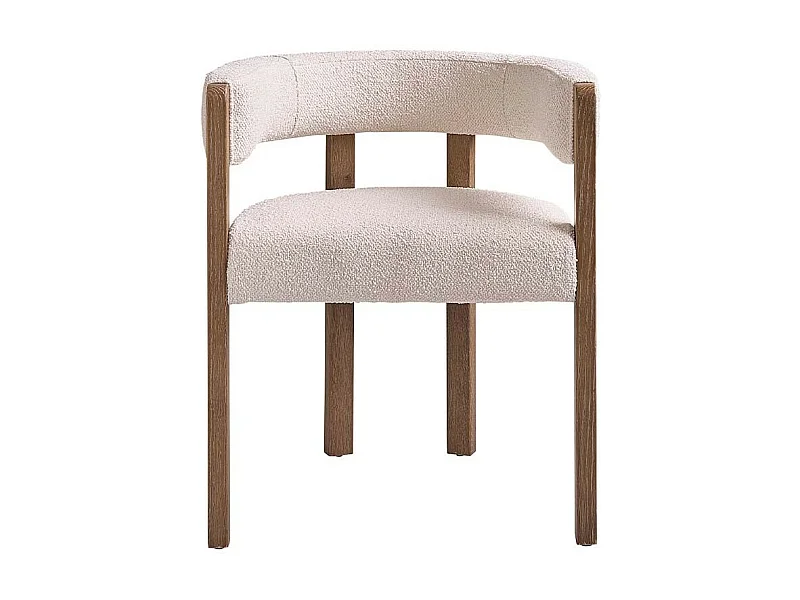 Silla de madera de roble maciza y tela de rizo