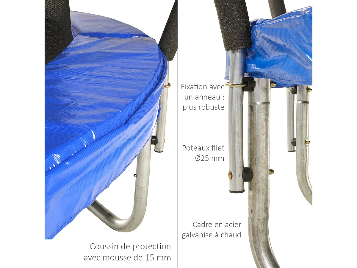 Kangui - Trampoline rond Ø430cm avec filet de sécurité et échelle - Bleu -  FPR 430