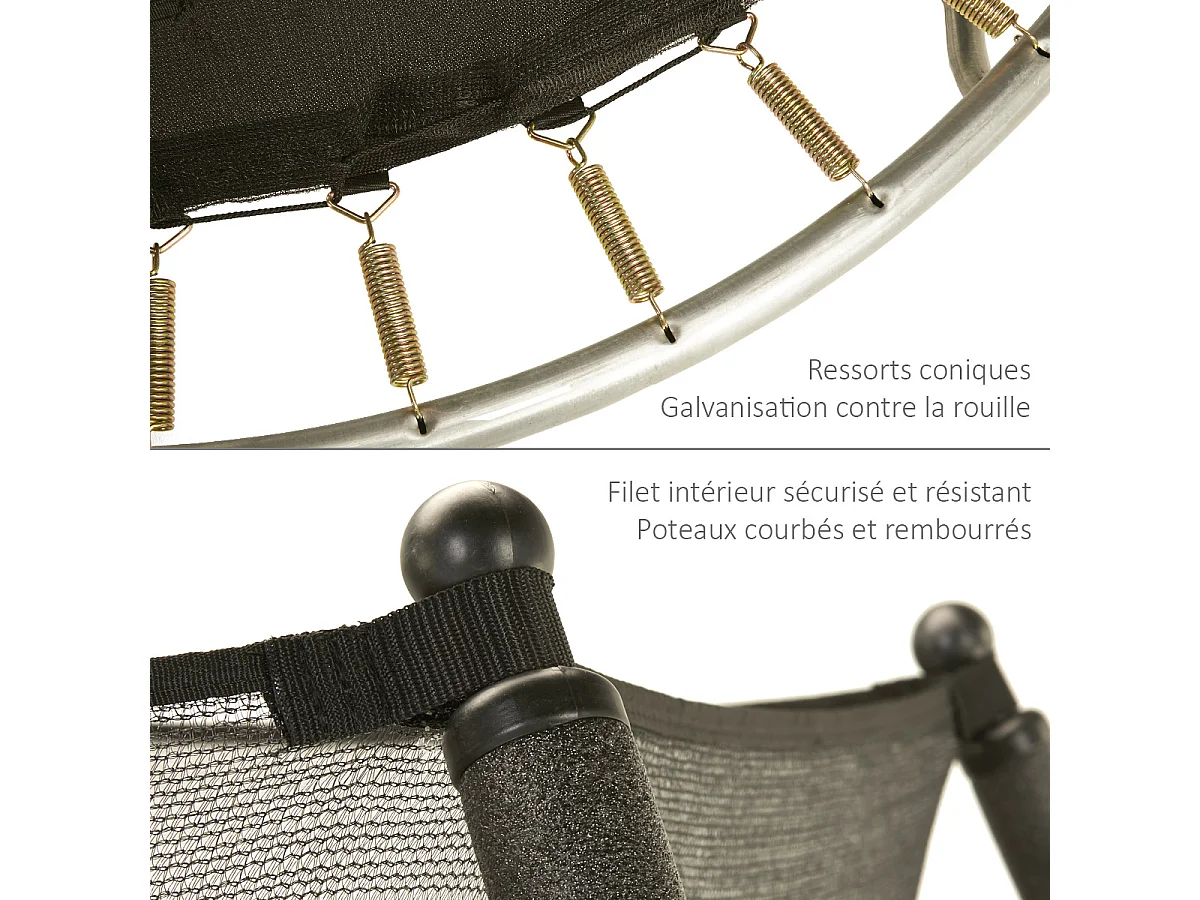 Kangui - Trampoline rond Ø300cm avec filet de sécurité et échelle - Bleu - FPR 300