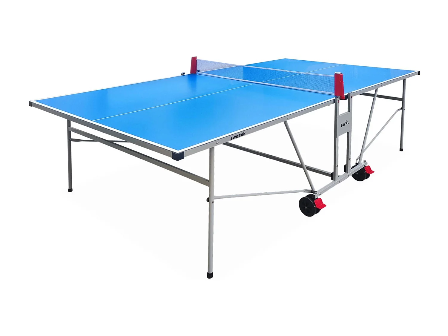 Mesa de ping pong exterior premium con raquetas y pelotas azul