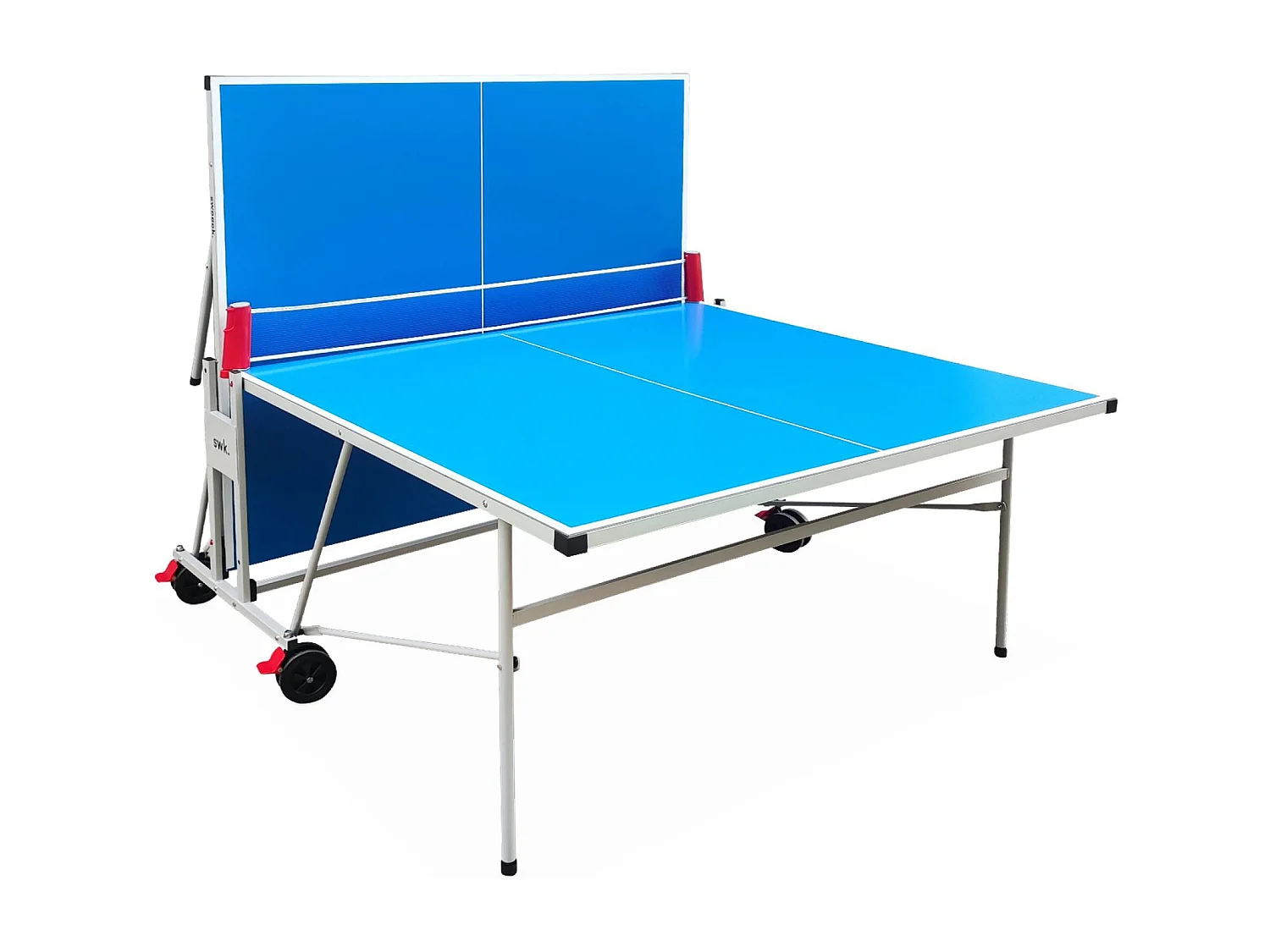 Table de ping pong OUTDOOR bleue - table pliable avec 2 raquettes et 3 balles. pour utilisation extérieure. sport tennis de table