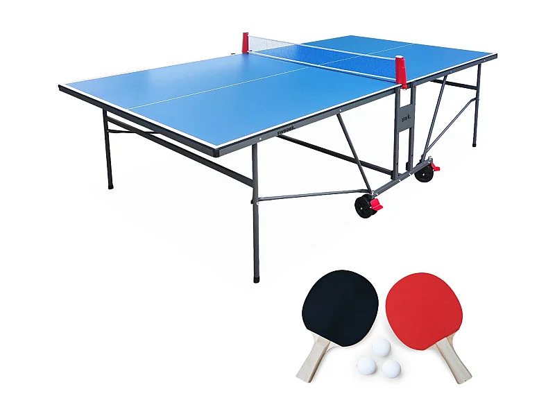 Tavolo da ping pong per interni piegabile con 2 racchette e 3 palline,