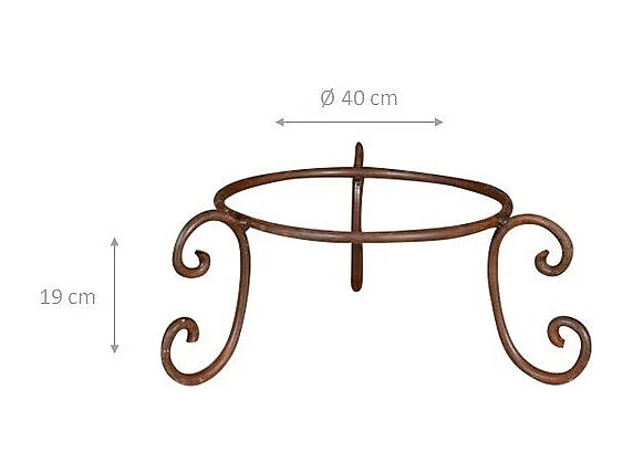 BISCOTTINI Porte-Pot – Support en Fer Solide -  Support Métallique pour Plantes - Support de Plante - Jardinière - Décoratif - Extérieure - 40x40x19 cm