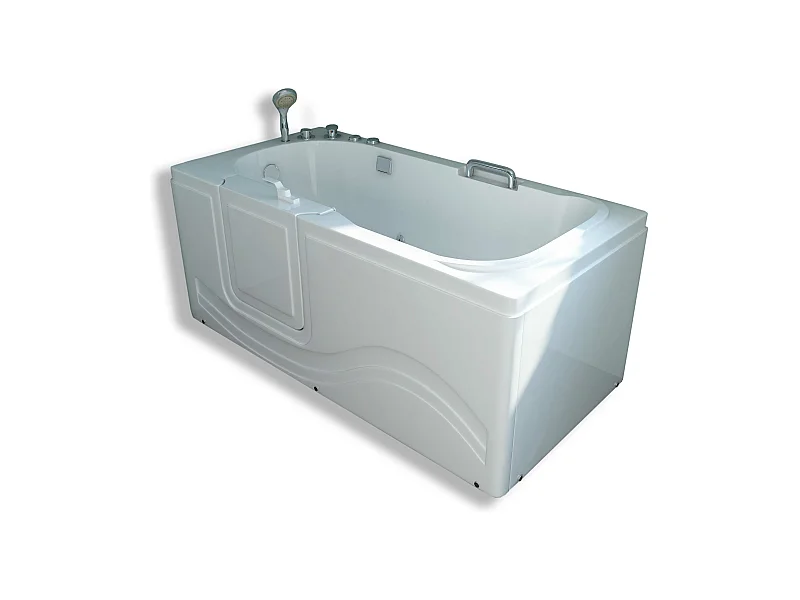 Whirlpool-Badewanne mit Tür links, 153 x 76 cm – Oleander