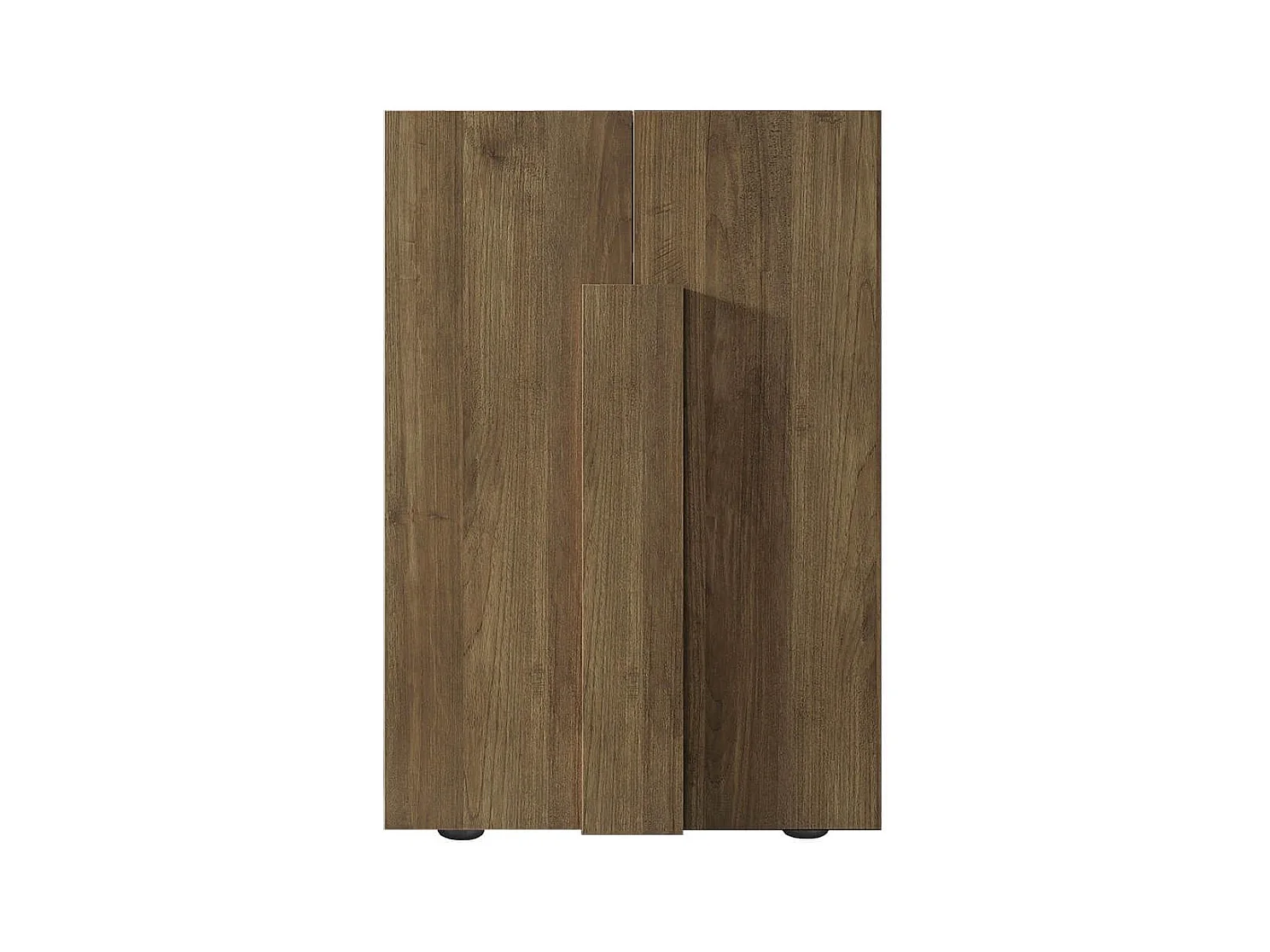 ZEUS - Meuble d'entrée 2 portes 4 étagères aspect bois finition mercure
