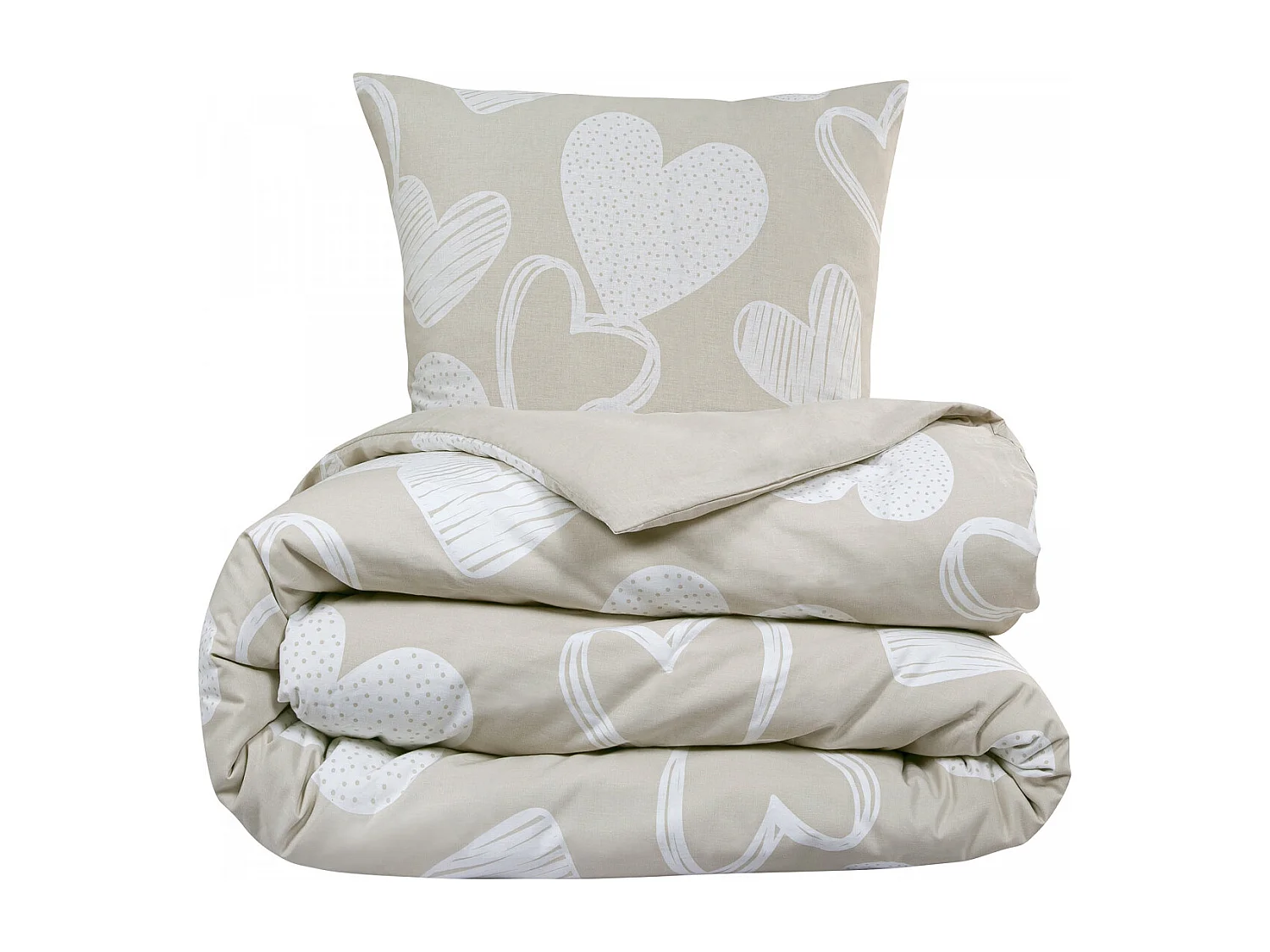 Parure de lit en coton motif cœurs 240x220cm