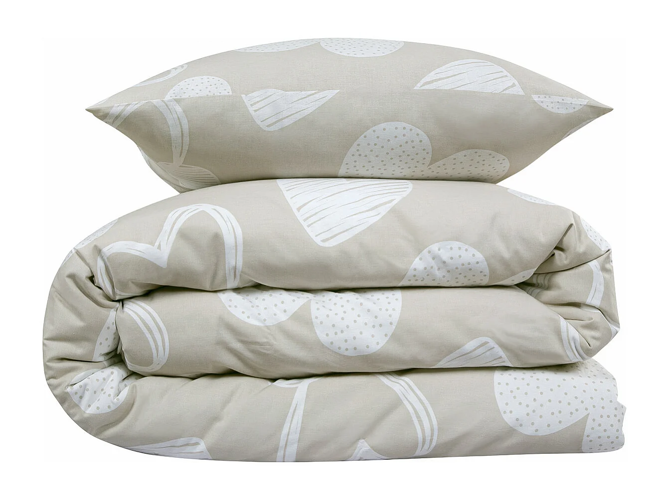 Parure de lit en coton motif cœurs 240x220cm