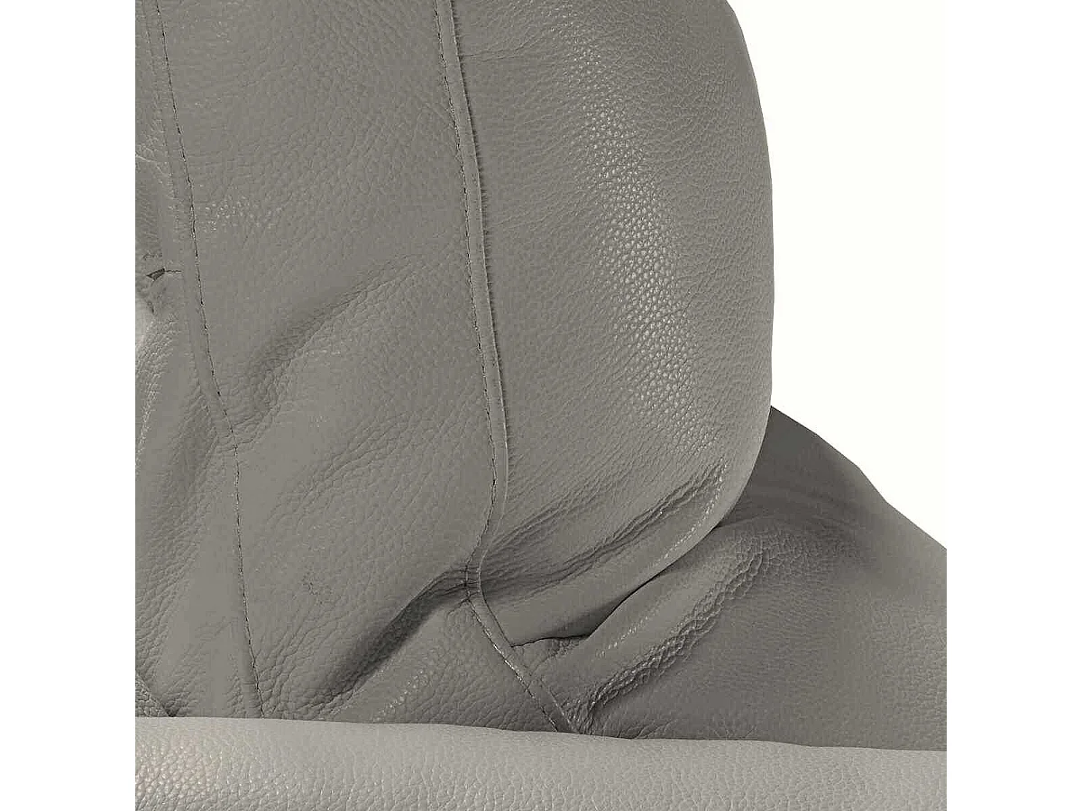 MAZARO - Canapé 2 Places Fixe Cuir Gris éléphant