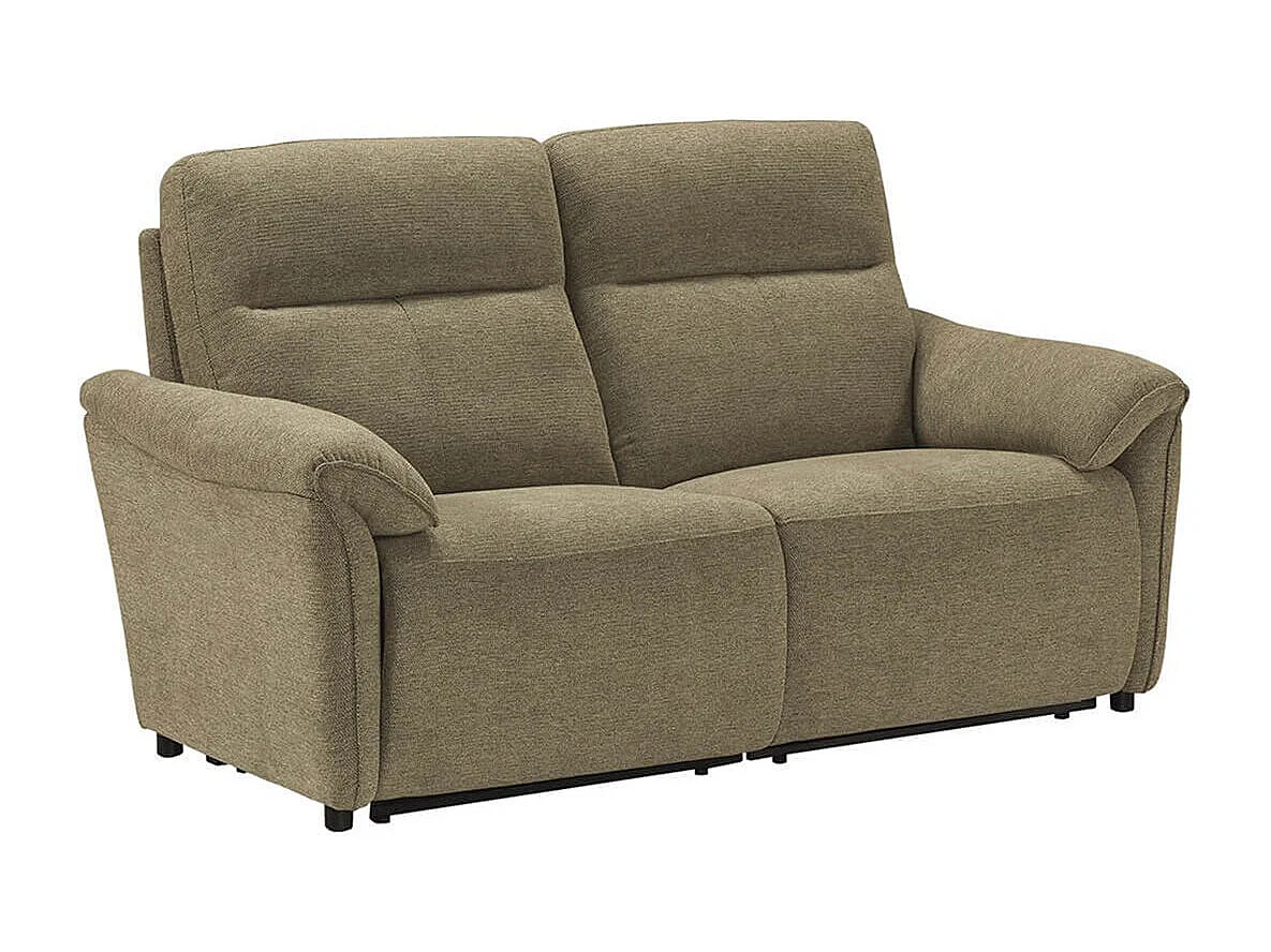 MAZARO - Canapé 2 Places Fixe Tissu Vert Chiné