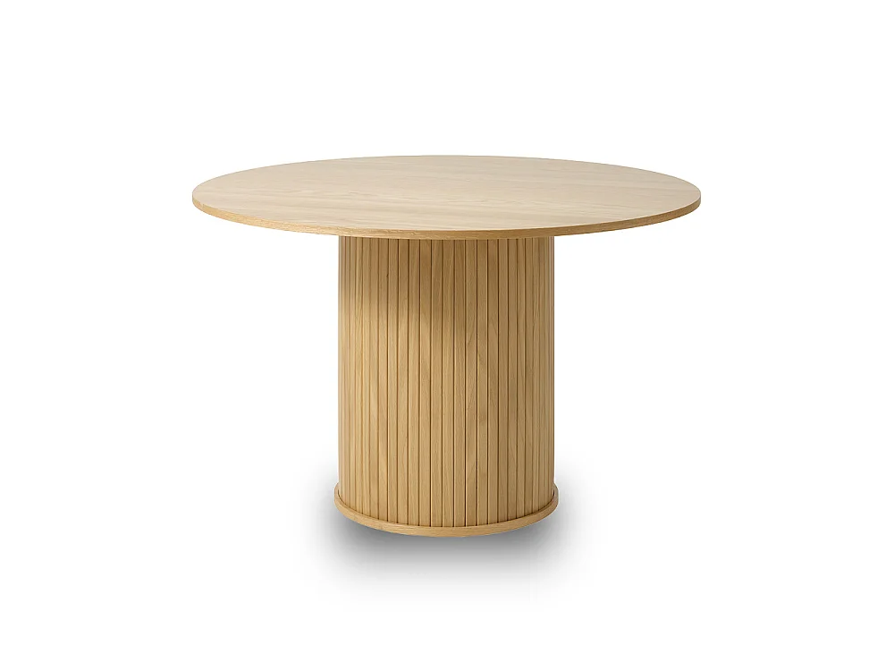 Table à manger bois naturel alba 120x120 cm