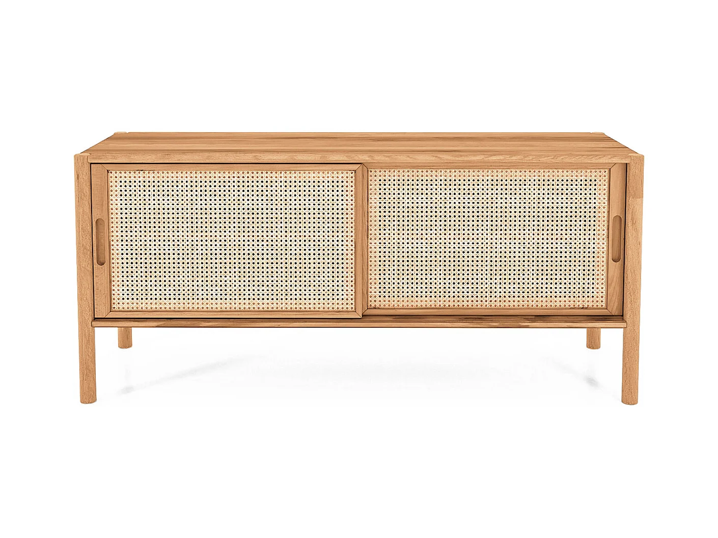 Meuble bas hêtre et canage sogno 142x46cm