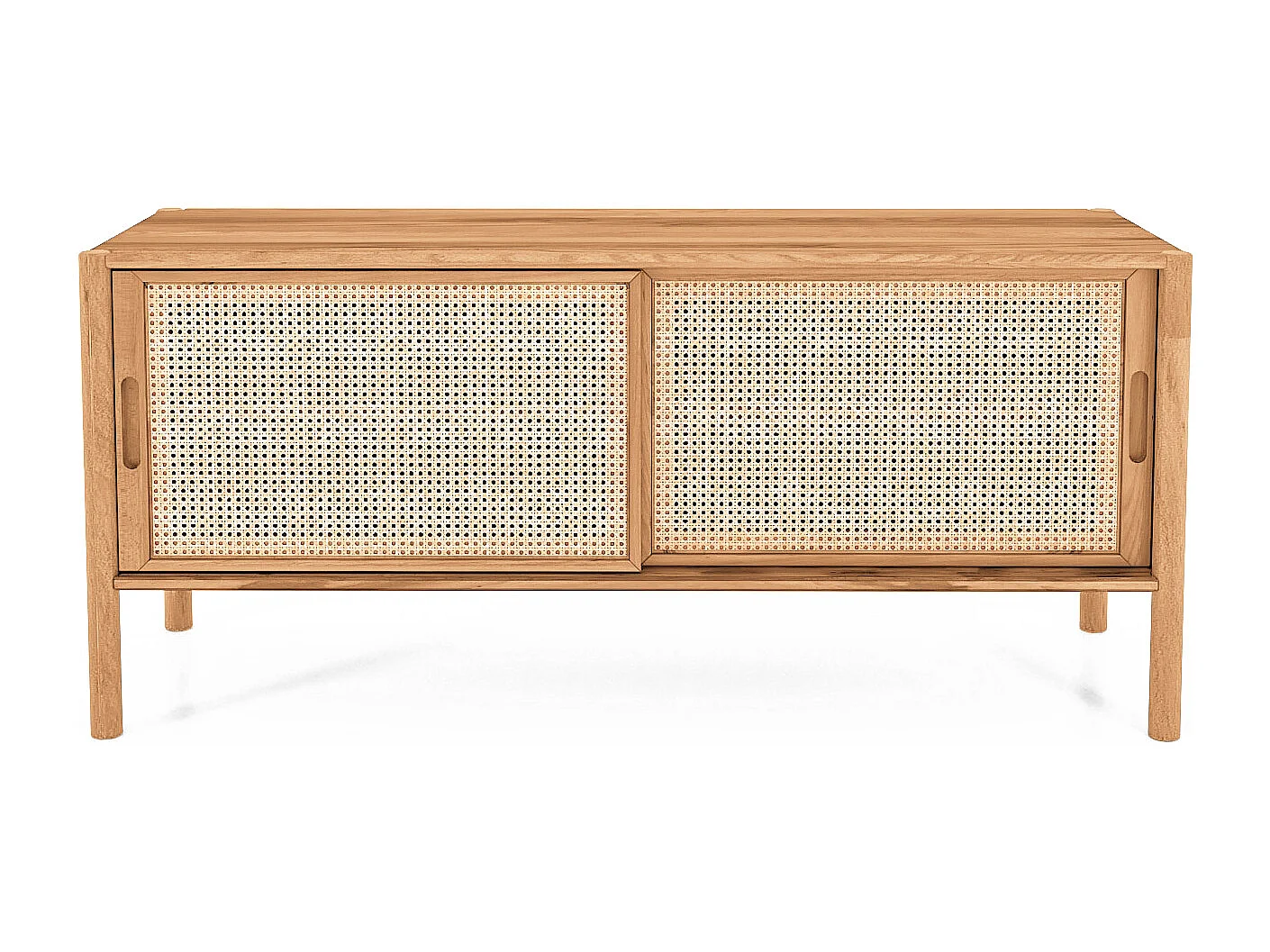 Meuble bas hêtre et canage sogno 142x46 cm