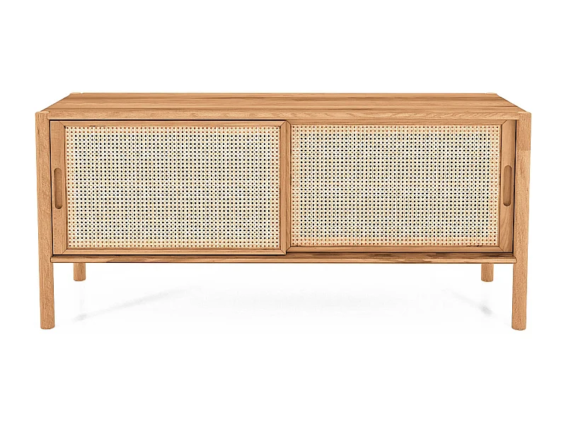 Meuble bas hêtre et canage sogno 142x46cm