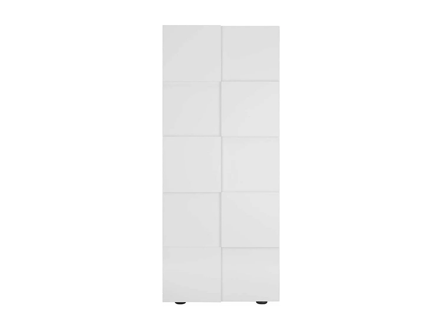 REBECCA - Penderie 2 portes avec 2 étagères Blanc Laqué Weiss Relief Damiers