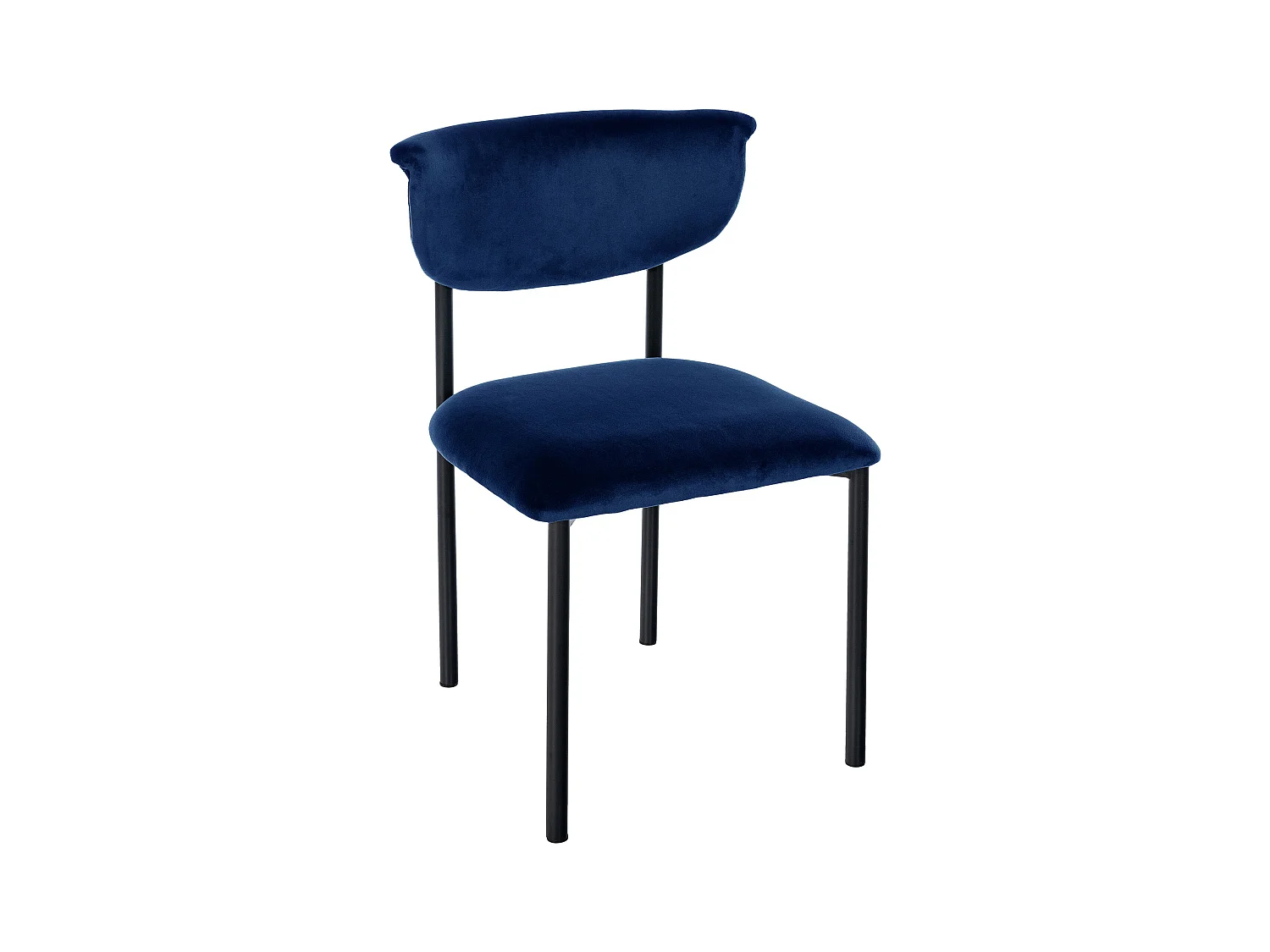 chaise salle à manger - Velours - Bleu foncé - Gambell