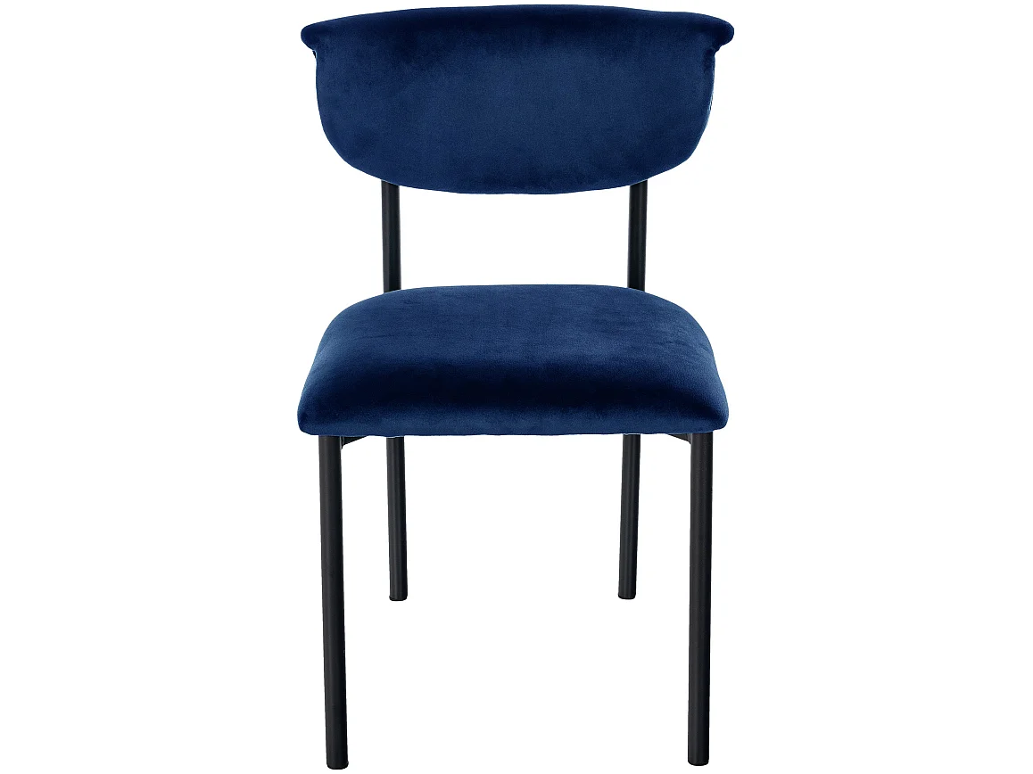 chaise salle à manger - Velours - Bleu foncé - Gambell