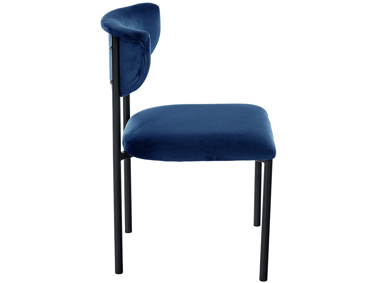 chaise salle à manger - Velours - Bleu foncé - Gambell