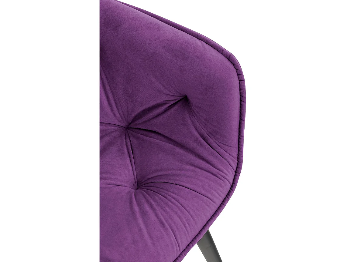 Lot de 2  chaises avec accoudoirs - Velours - Violet - Tanna