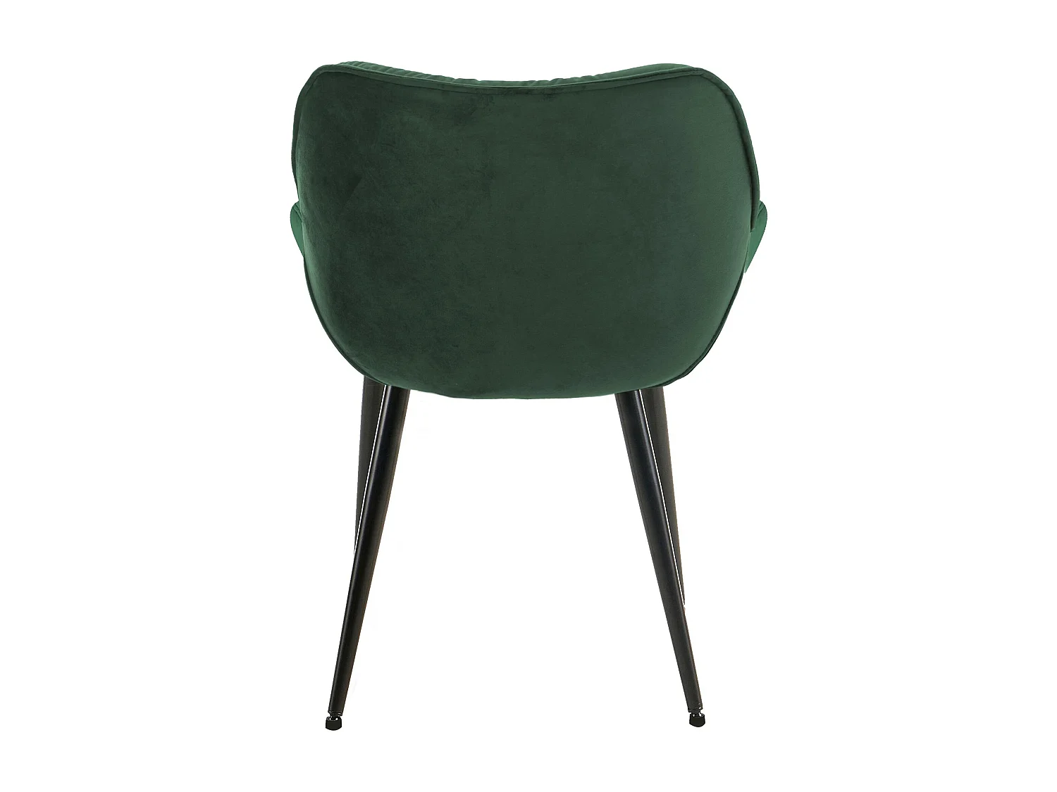 Lot de 2  chaises avec accoudoirs - Velours & Noir - Vert - Tanna