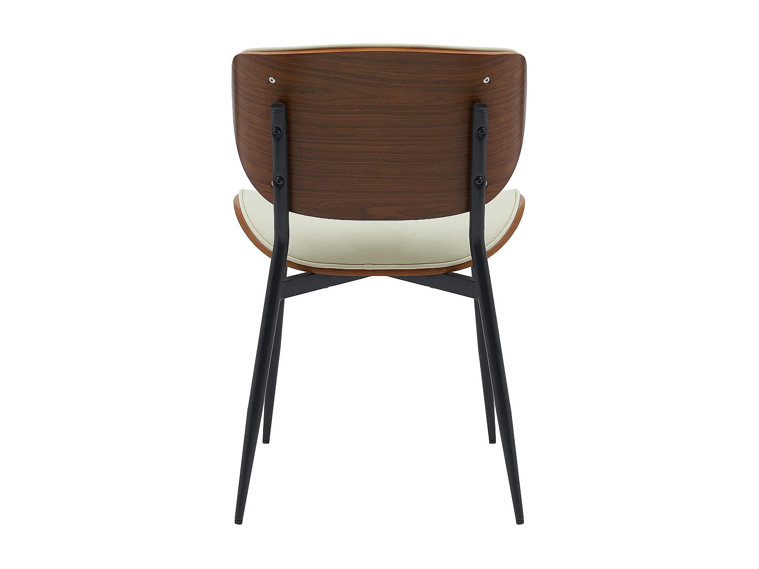 chaise salle à manger - Similicuir - Noyer / Crème - Enid