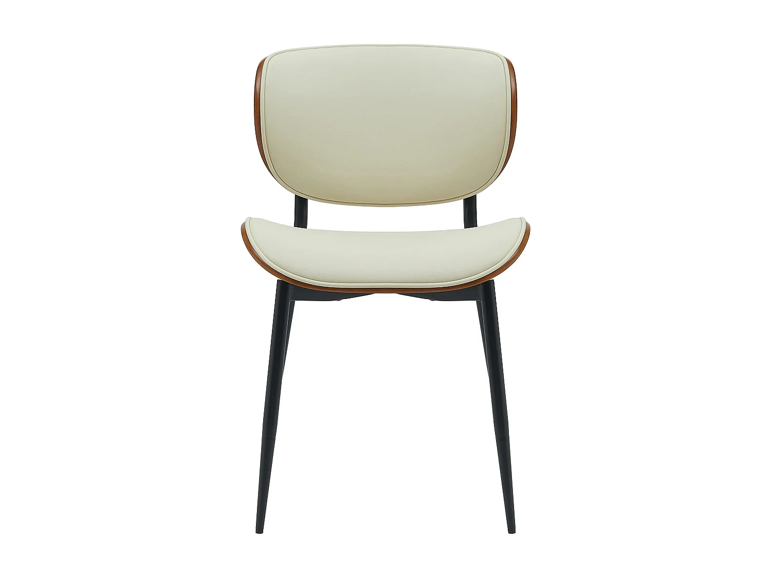 chaise salle à manger - Similicuir - Noyer / Crème - Enid