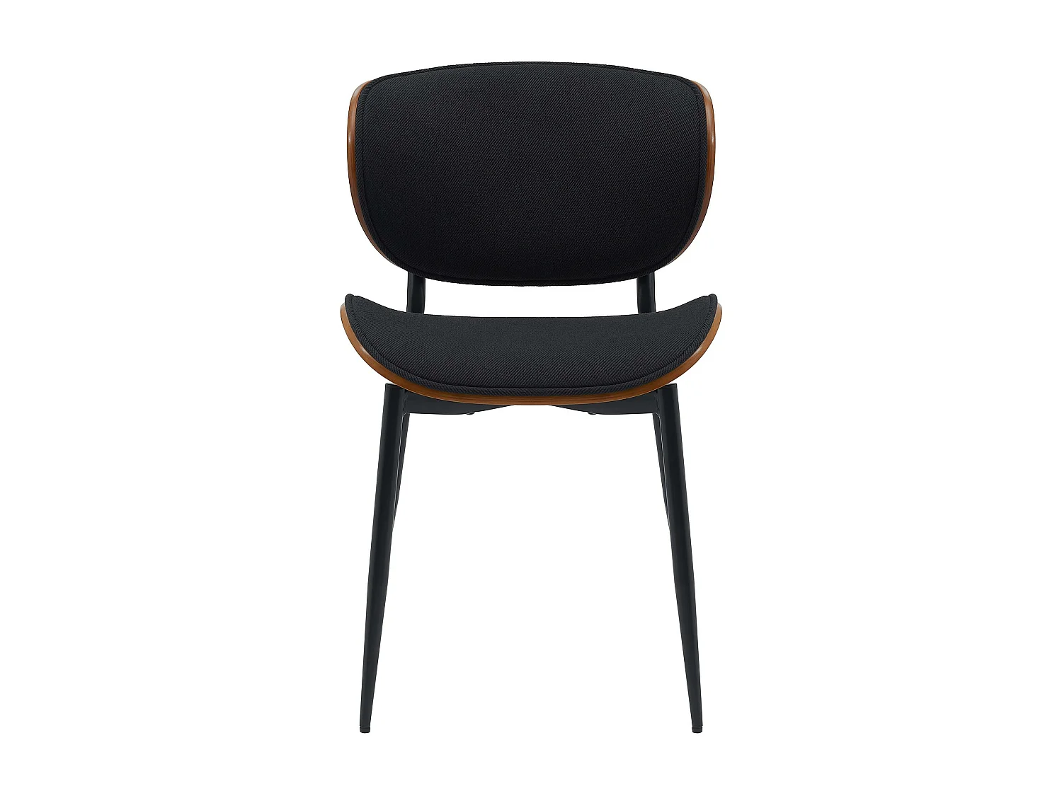 chaise salle à manger - Tissu - Noyer / Noir - Enid