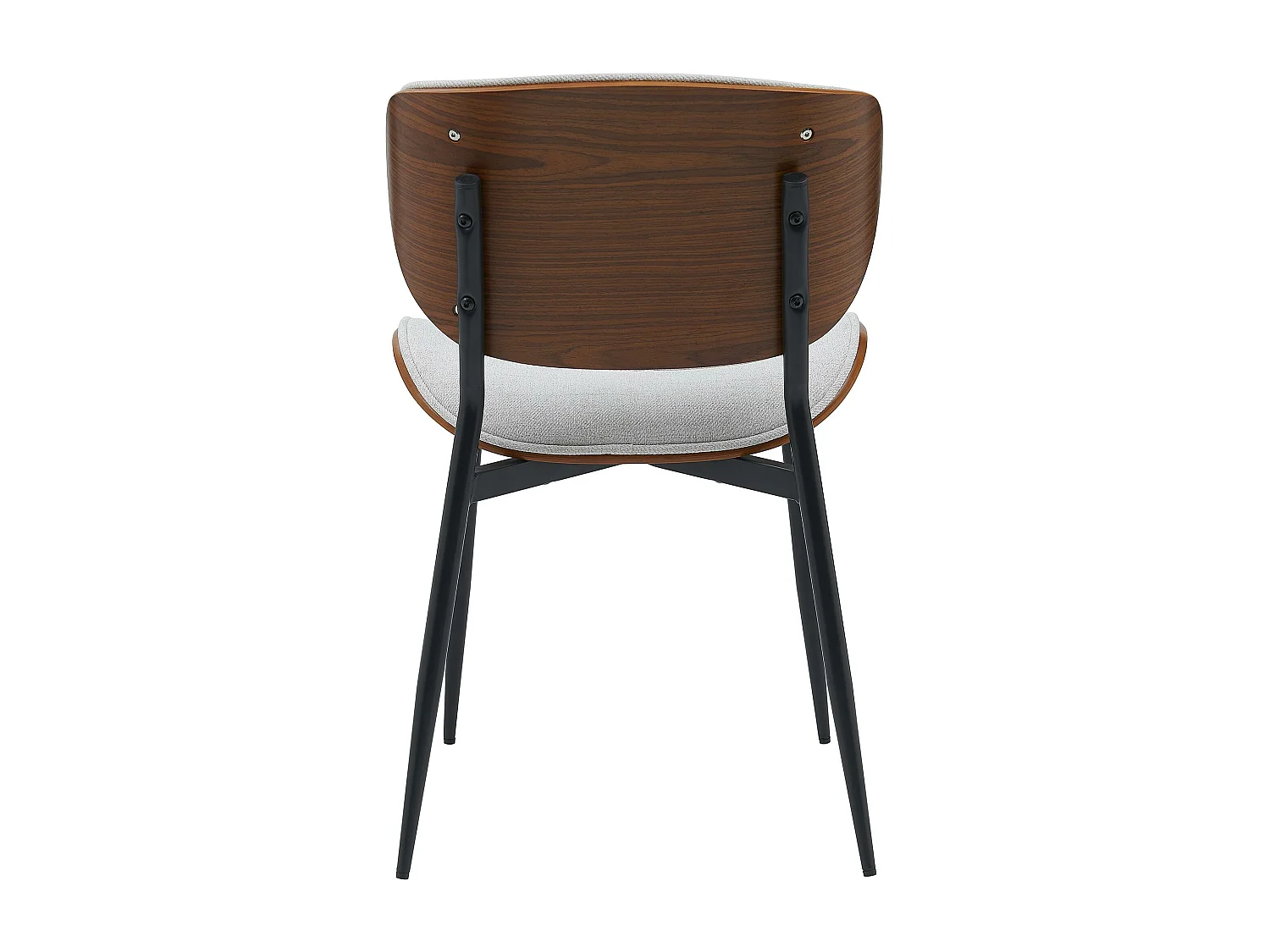 chaise salle à manger - Tissu - Noyer / Crème - Enid