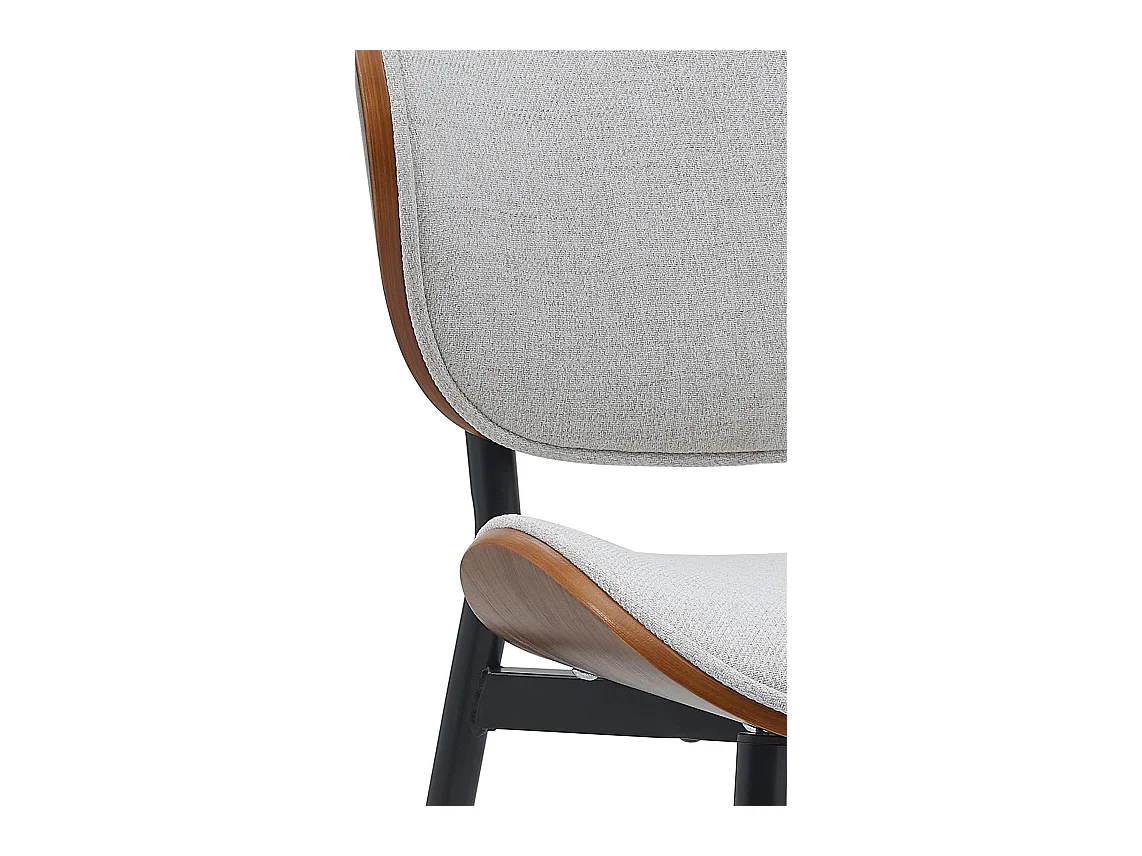 chaise salle à manger - Tissu - Noyer / Crème - Enid