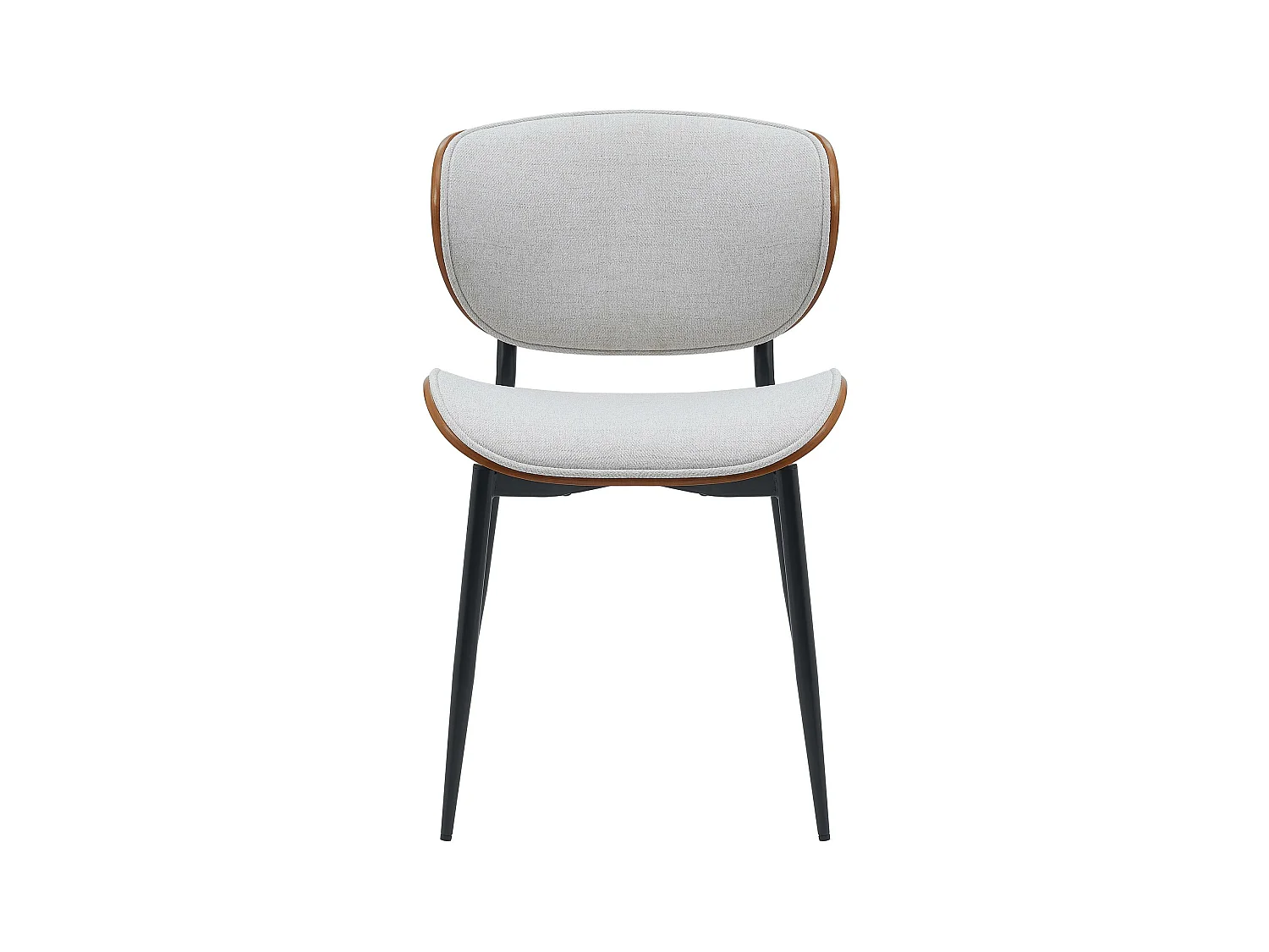 chaise salle à manger - Tissu - Noyer / Crème - Enid