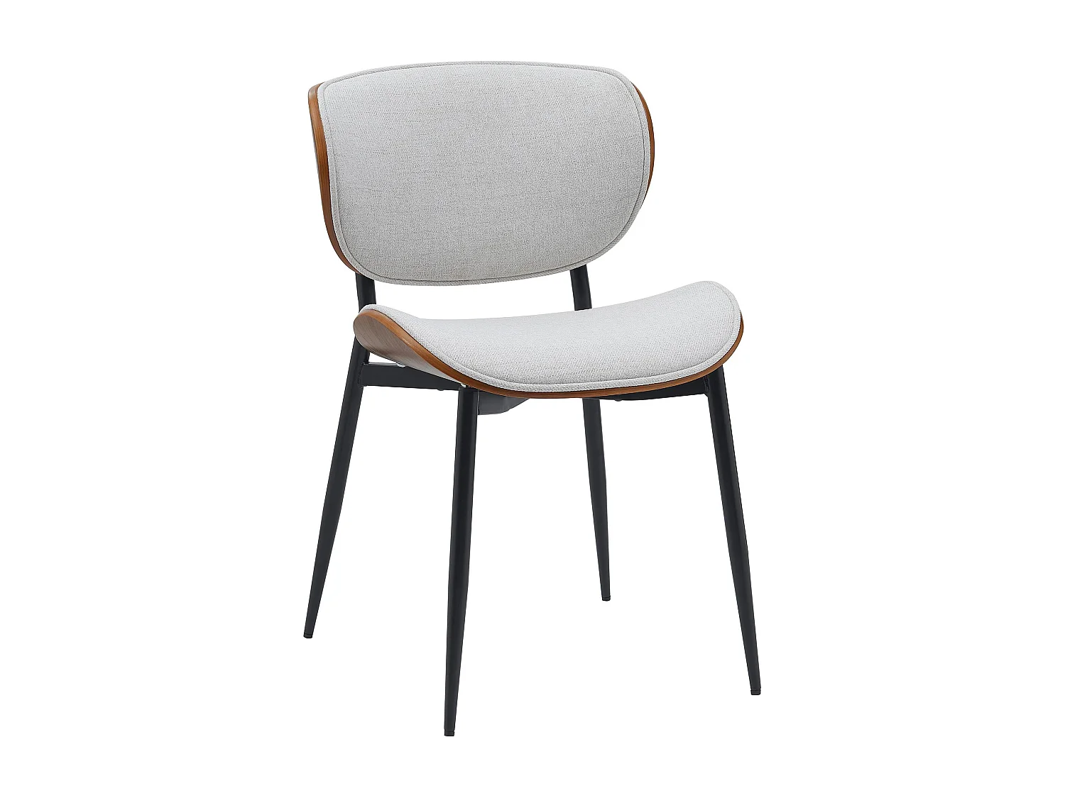 chaise salle à manger - Tissu - Noyer / Crème - Enid