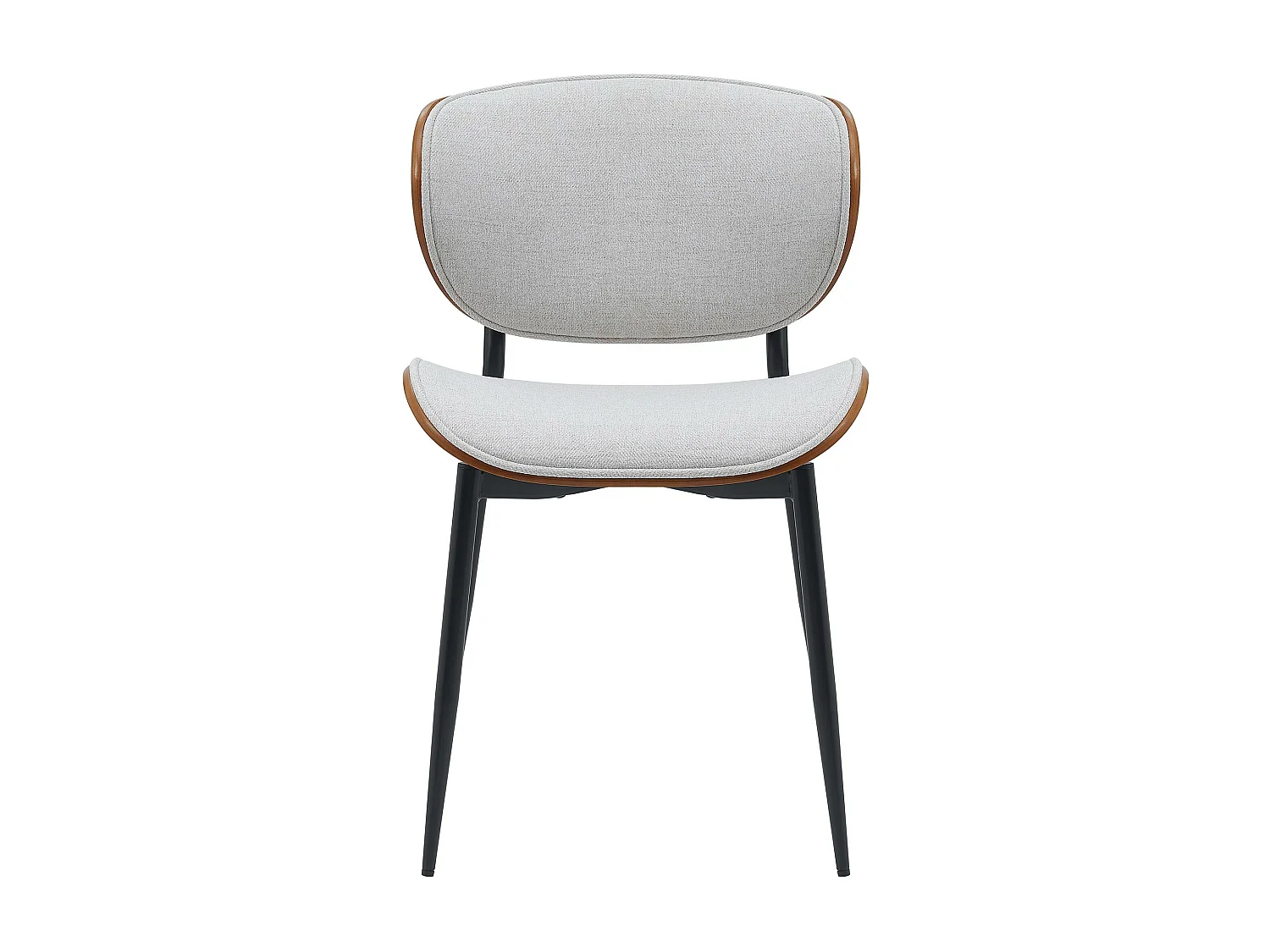 chaise salle à manger - Tissu - Noyer / Crème - Enid