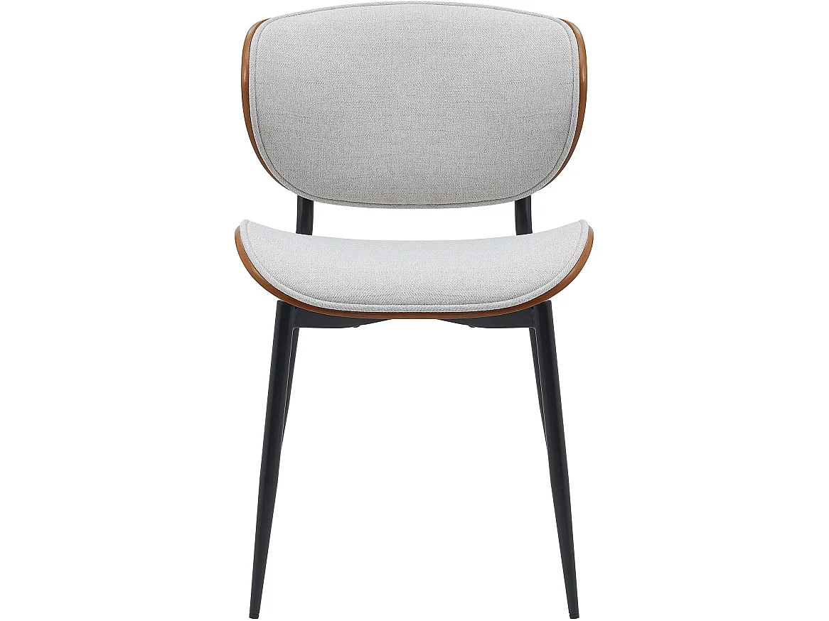 chaise salle à manger - Tissu - Noyer / Crème - Enid