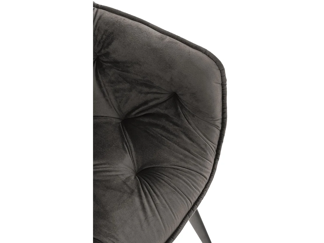 Lot de 2  chaises avec accoudoirs - Velours - Anthracite - Tanna