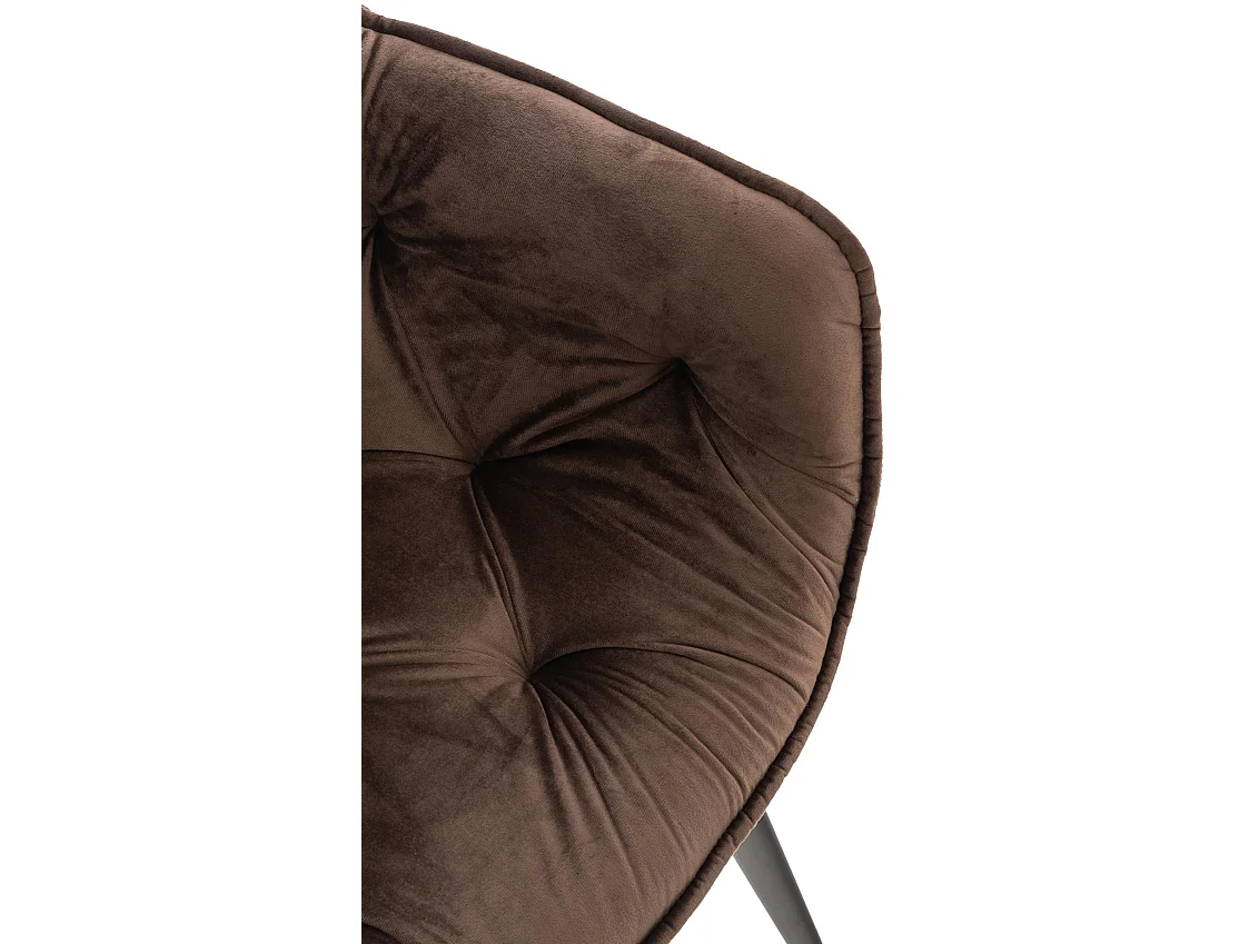 Lot de 2  chaises avec accoudoirs - Velours & Noir - Marron - Tanna