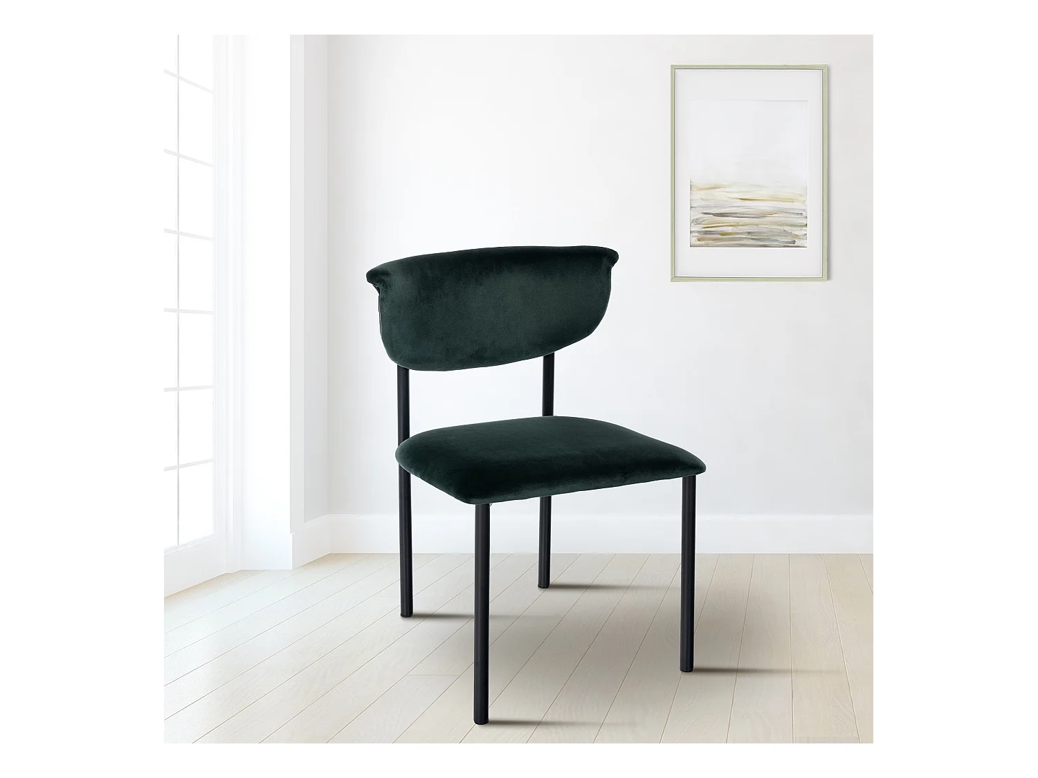 chaise salle à manger - Velours - Vert foncé - Gambell