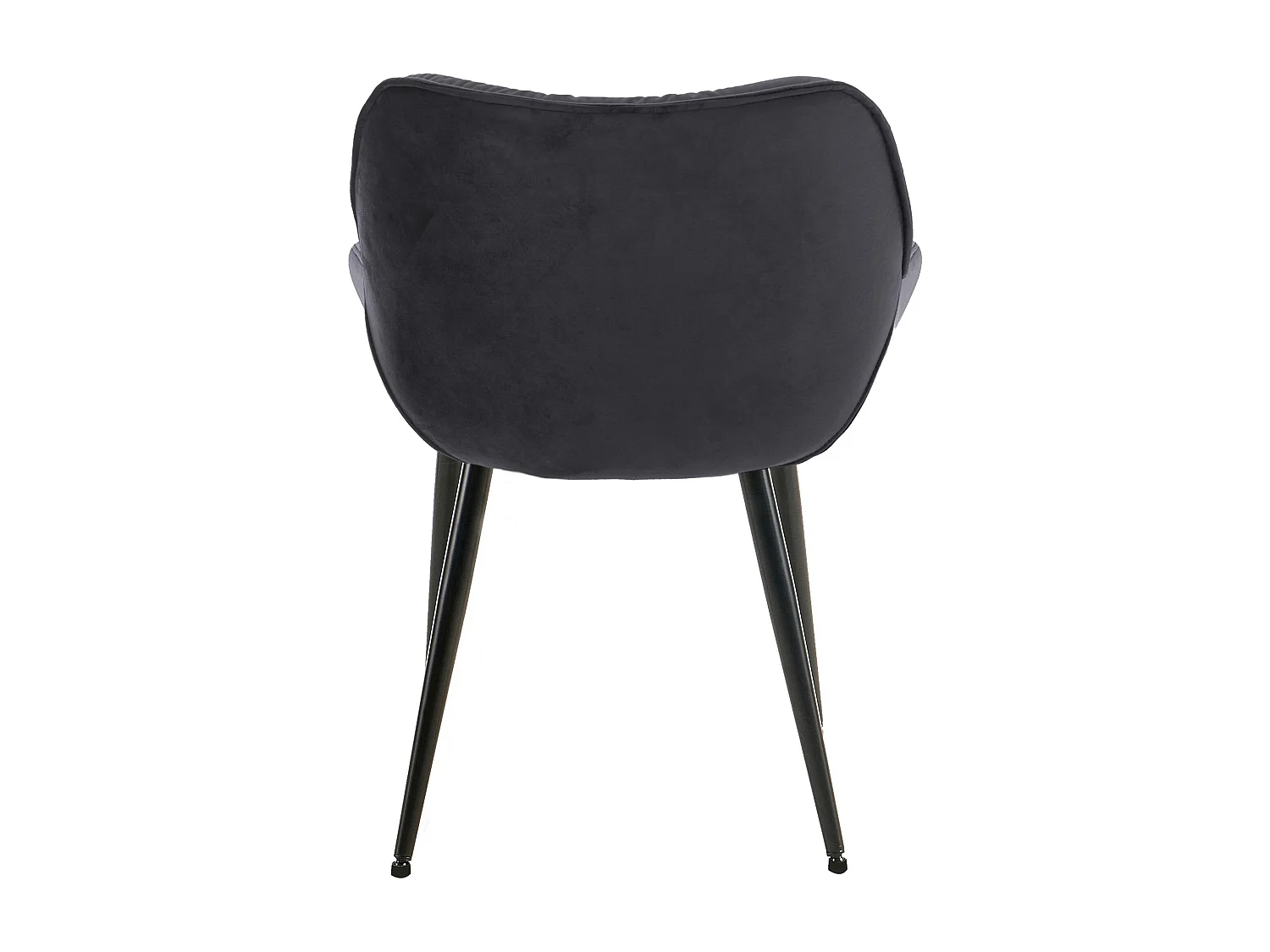 Lot de 2  chaises avec accoudoirs - Velours & Noir - Noir - Tanna