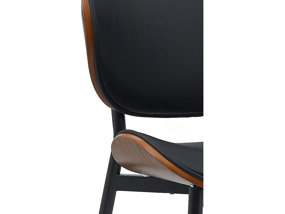 chaise salle à manger - Similicuir - Noyer / Noir - Enid