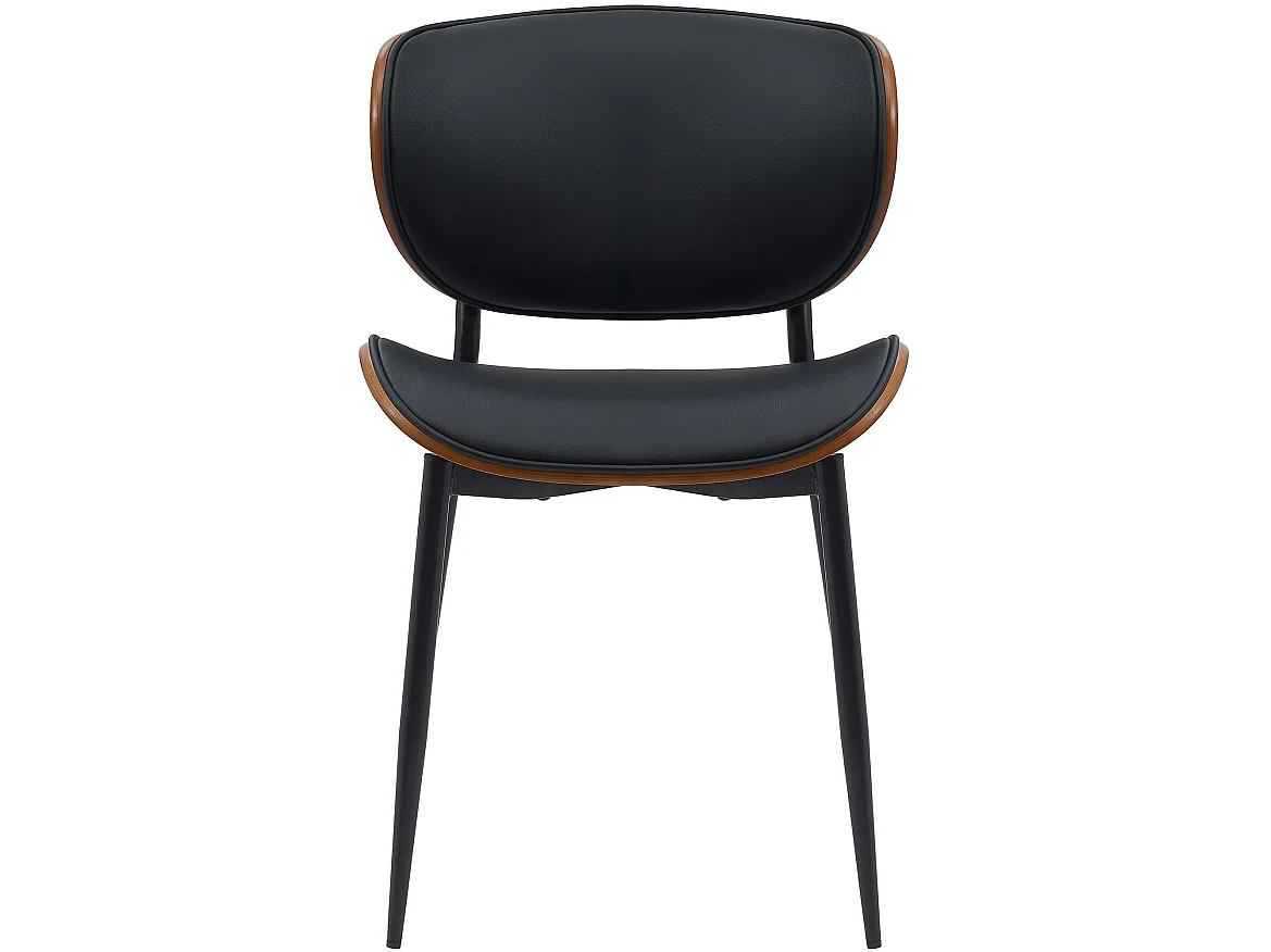 chaise salle à manger - Similicuir - Noyer / Noir - Enid