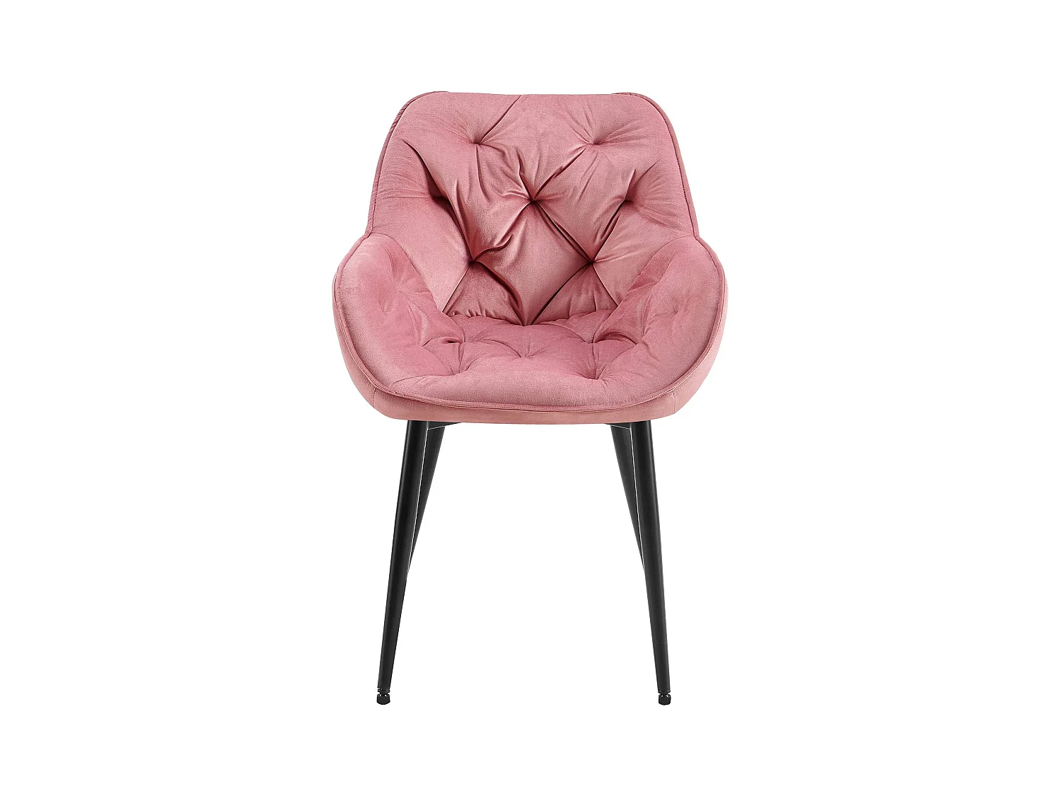 Lot de 2  chaises avec accoudoirs - Velours - Rose - Tanna