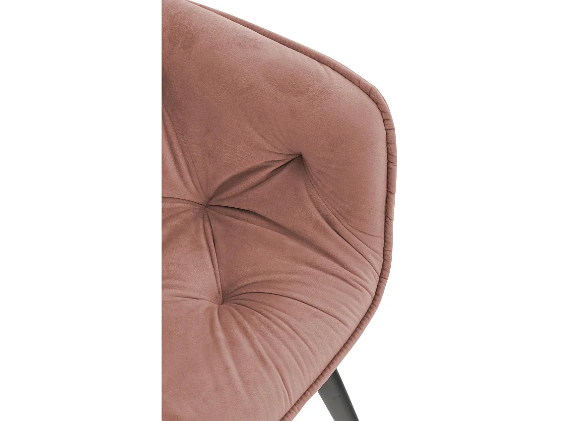 Lot de 2  chaises avec accoudoirs - Velours - Rose - Tanna