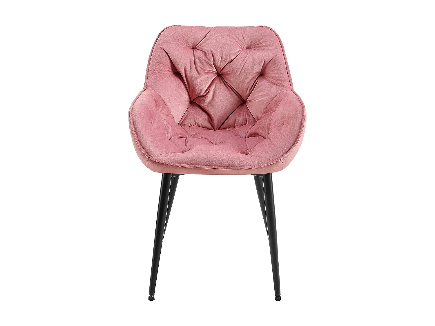 Lot de 2  chaises avec accoudoirs - Velours - Rose - Tanna