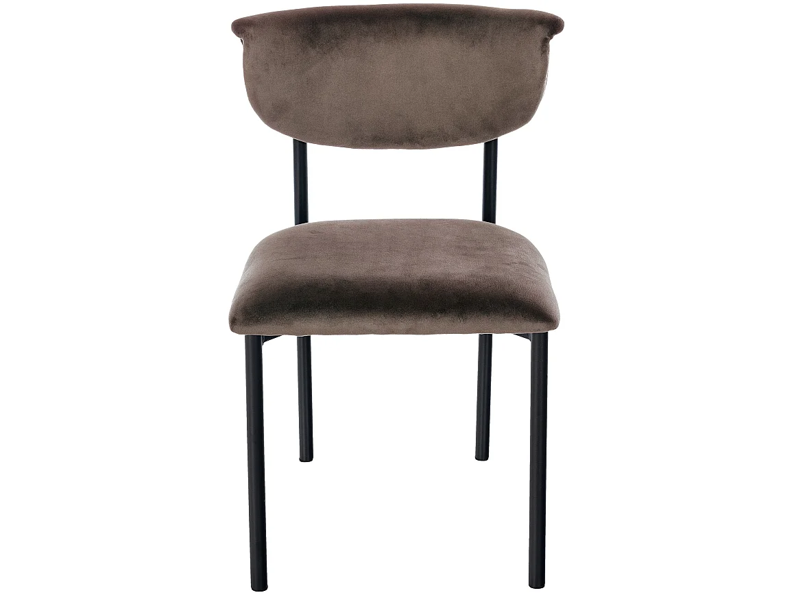 chaise salle à manger - Velours - Marron - Gambell