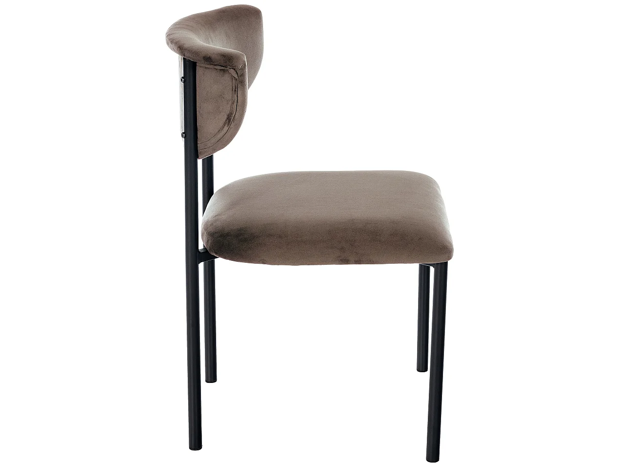 chaise salle à manger - Velours - Marron - Gambell