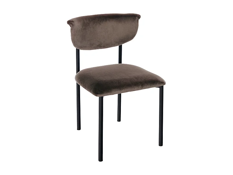 chaise salle à manger - Velours - Marron - Gambell