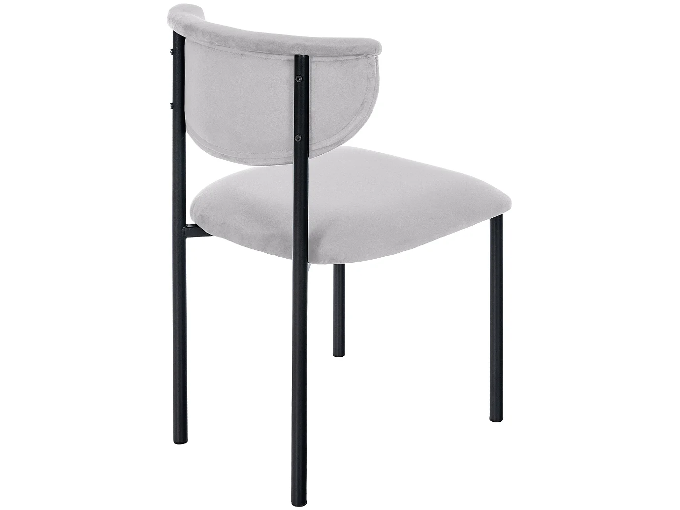 chaise salle à manger - Velours & Noir - Gris - Gambell