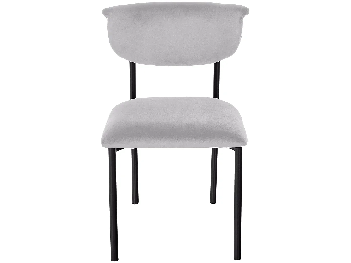 chaise salle à manger - Velours & Noir - Gris - Gambell