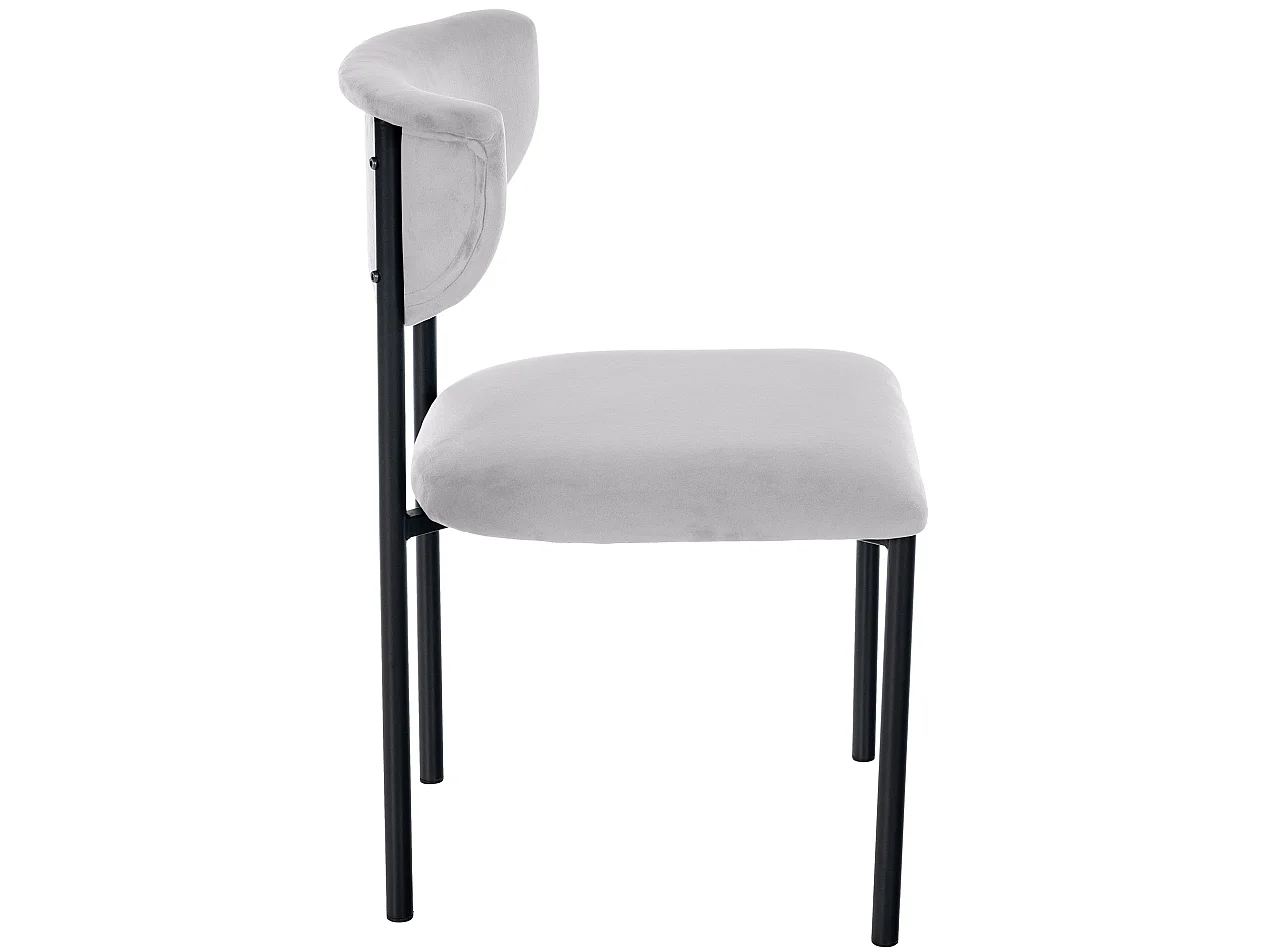 chaise salle à manger - Velours & Noir - Gris - Gambell
